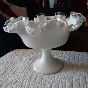 milk glass candy dish